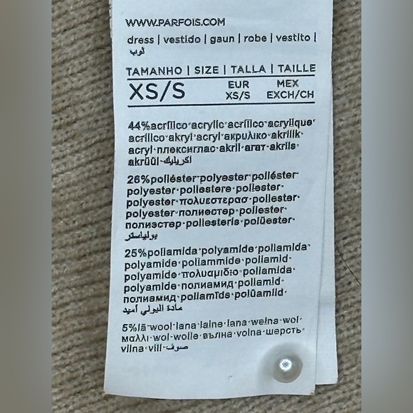 Parfois Midi SweaterDress Beige Lagenlook Sz XS/S - Picture 8 of 9